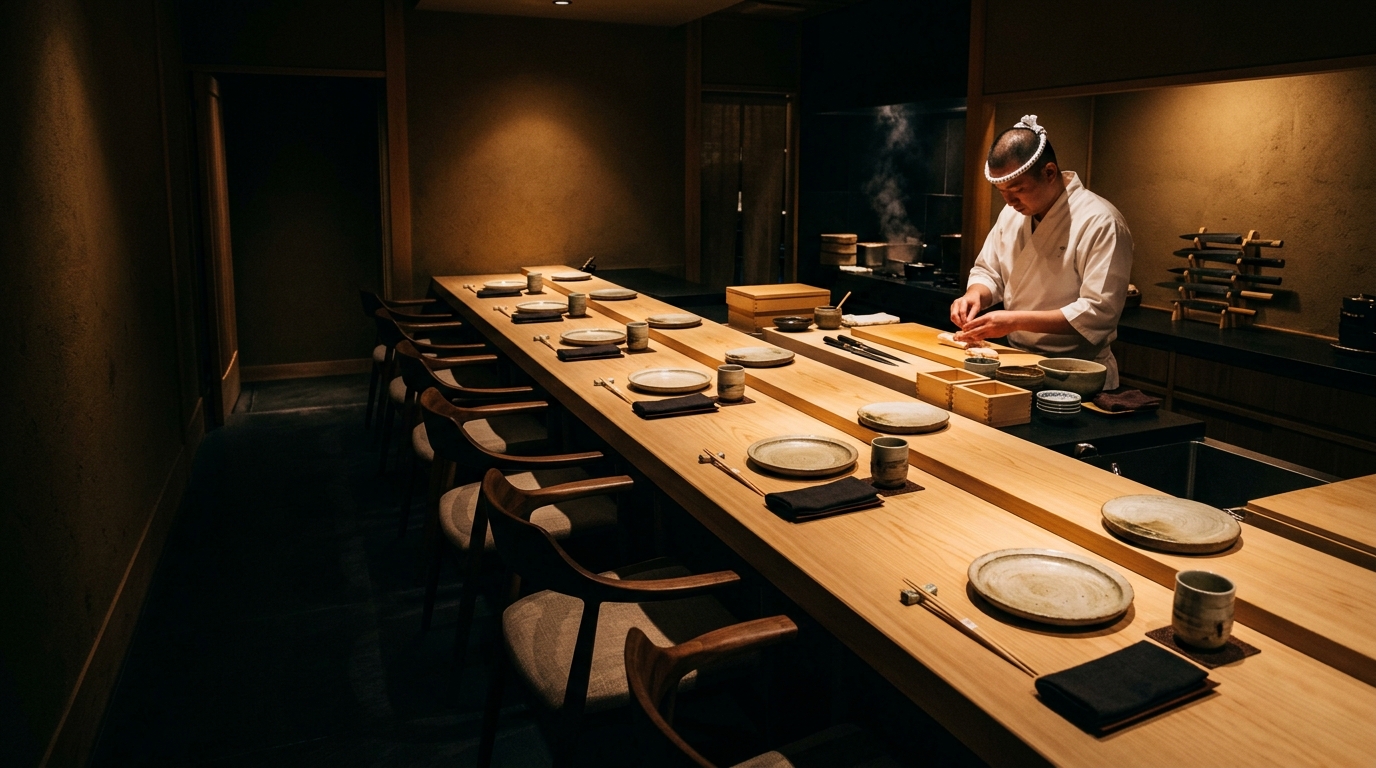 鮨かねみつ カウンター内観